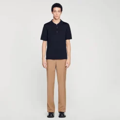 Polo In Maglia Con Collo A Zip>Sandro Paris Outlet