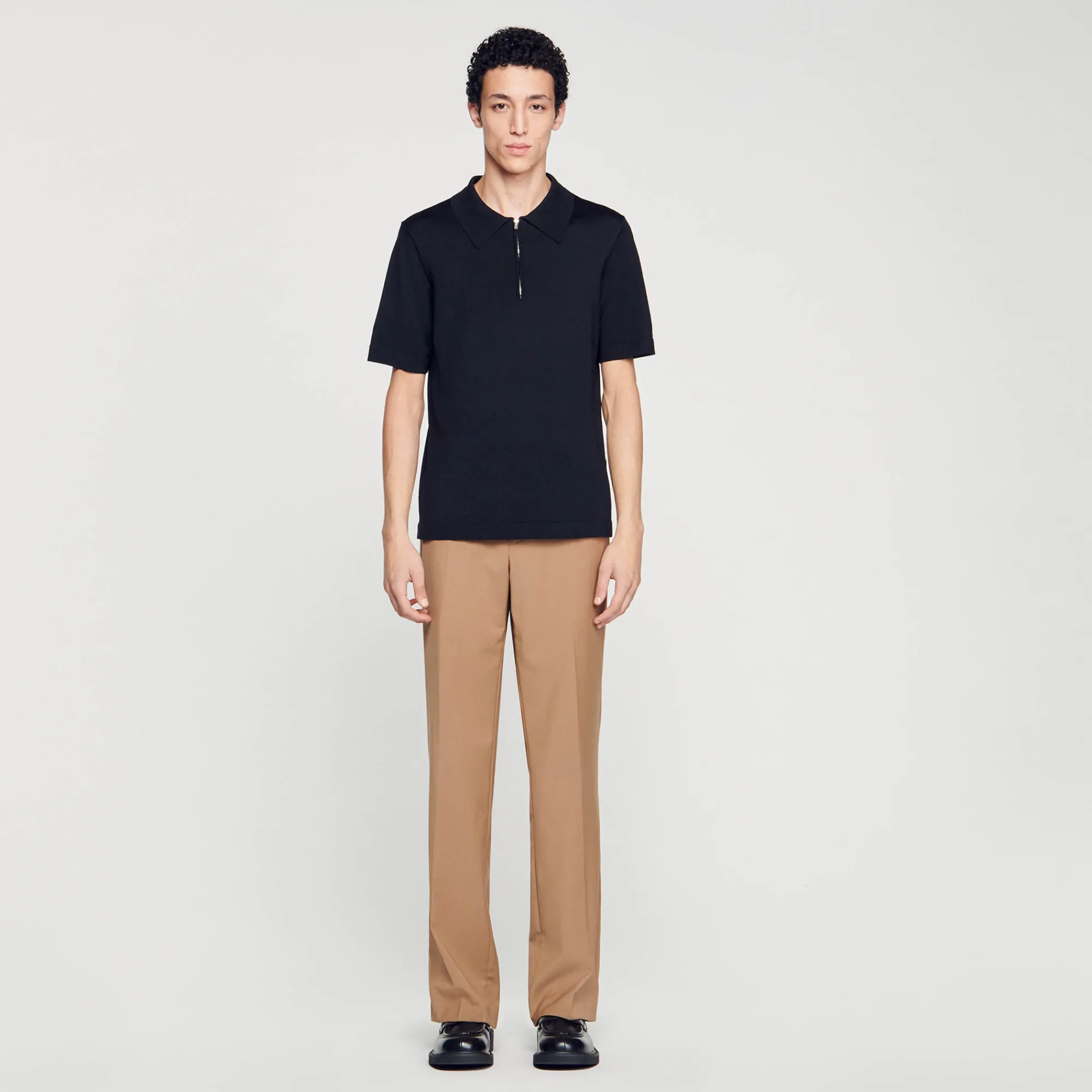 Polo In Maglia Con Collo A Zip>Sandro Paris Outlet