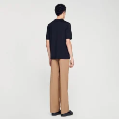 Polo In Maglia Con Collo A Zip><noscript><img width=