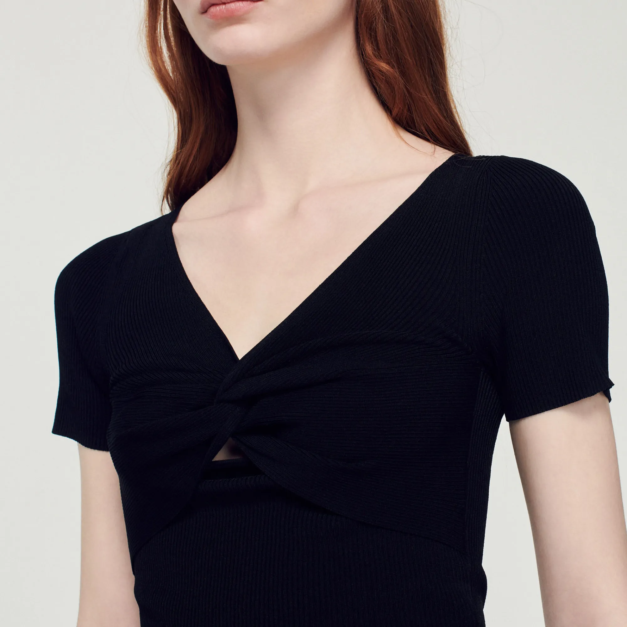 Pullover Corto Annodato>Sandro Paris Fashion