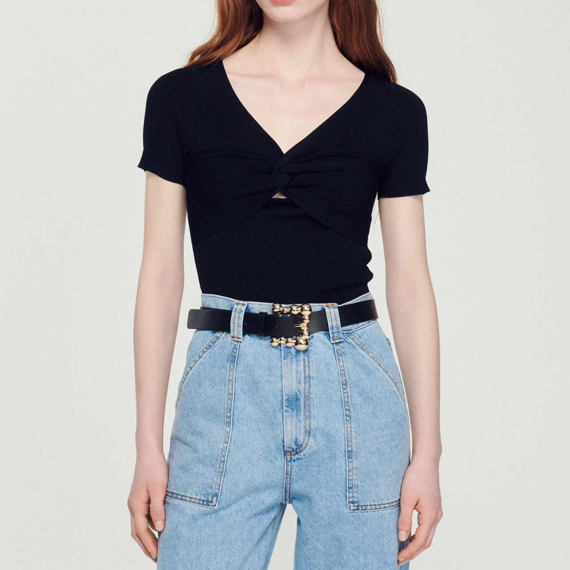 Pullover Corto Annodato>Sandro Paris Fashion