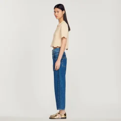Pullover Corto In Maglia><noscript><img width=