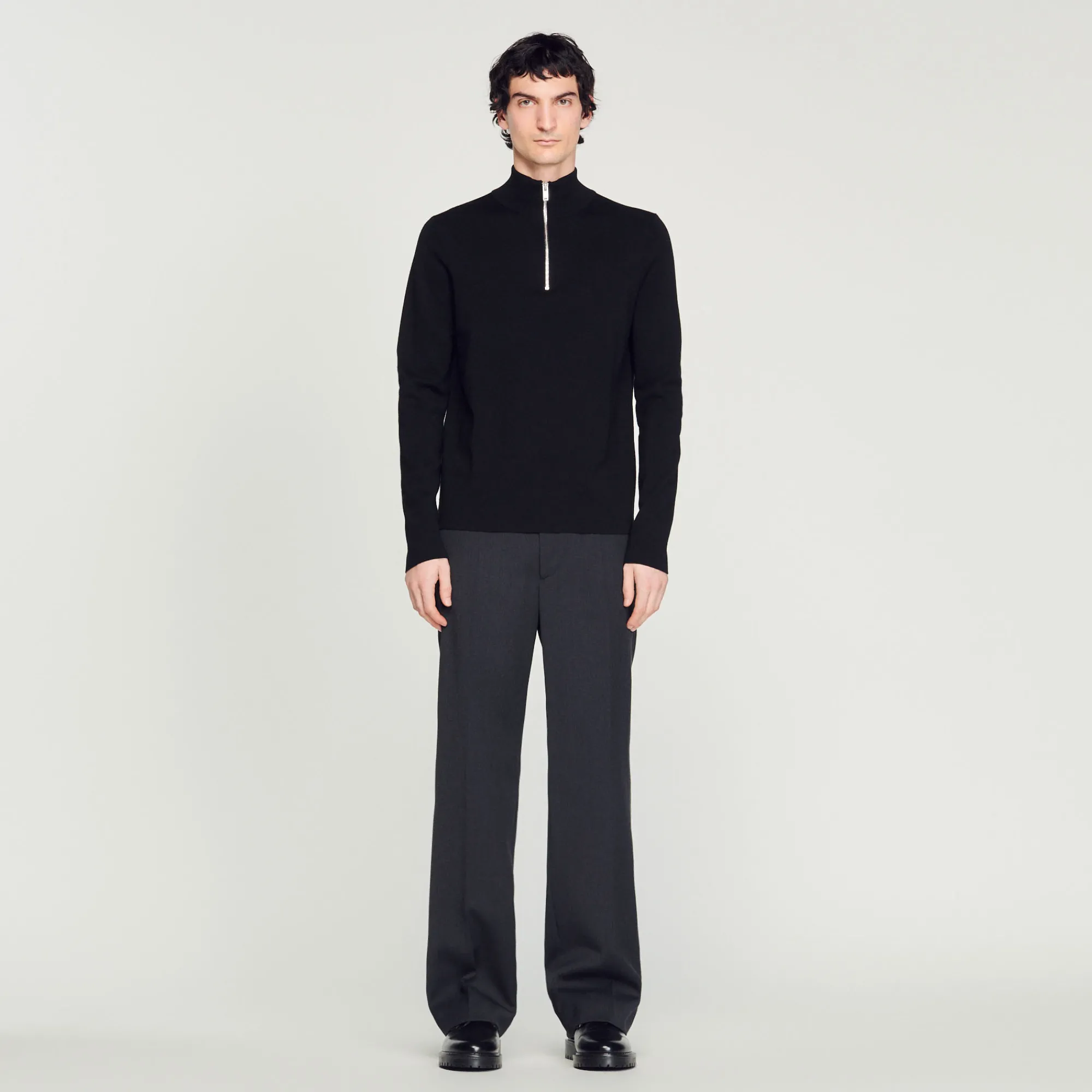 Pullover In Lana Con Zip Sul Collo>Sandro Paris Shop