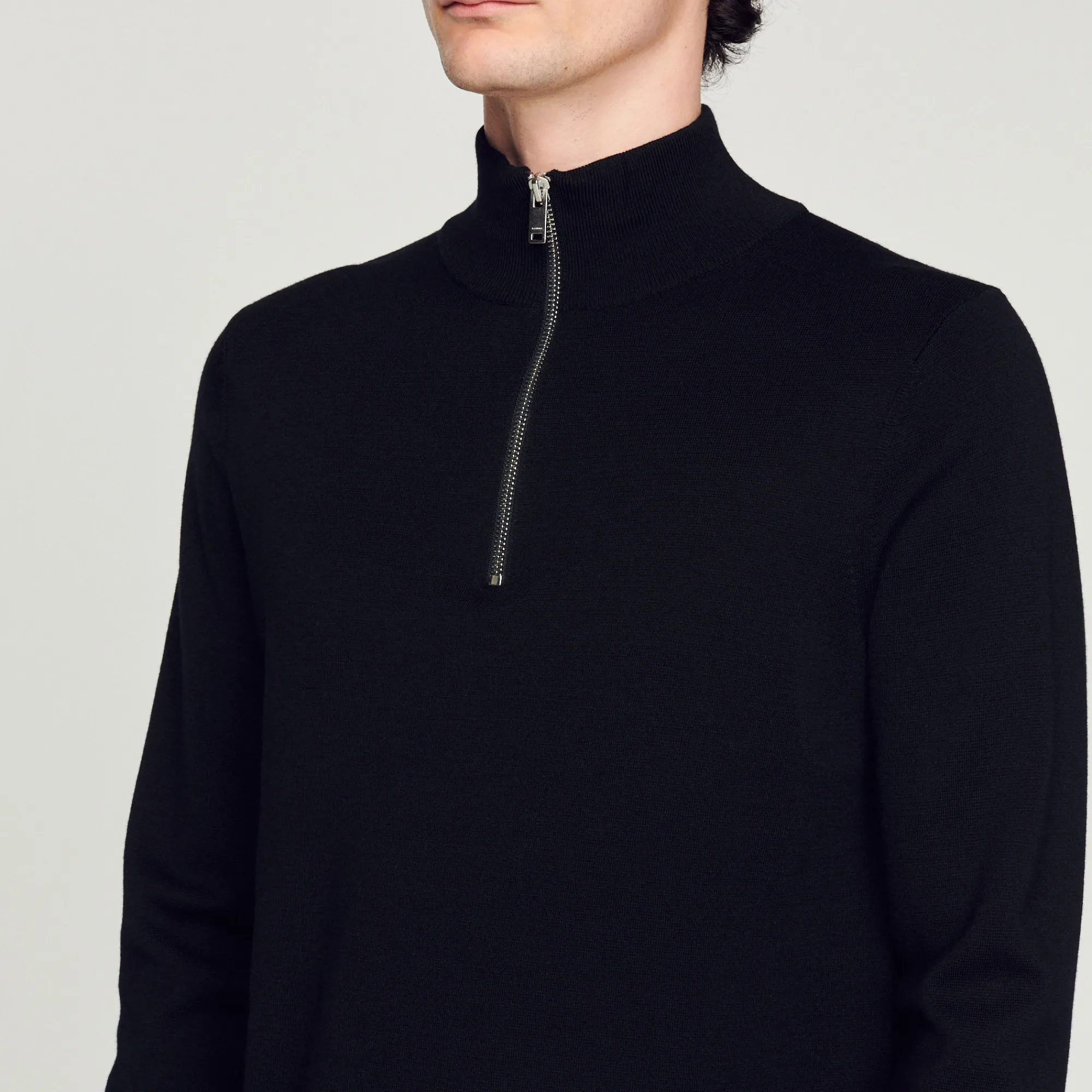 Pullover In Lana Con Zip Sul Collo>Sandro Paris Shop