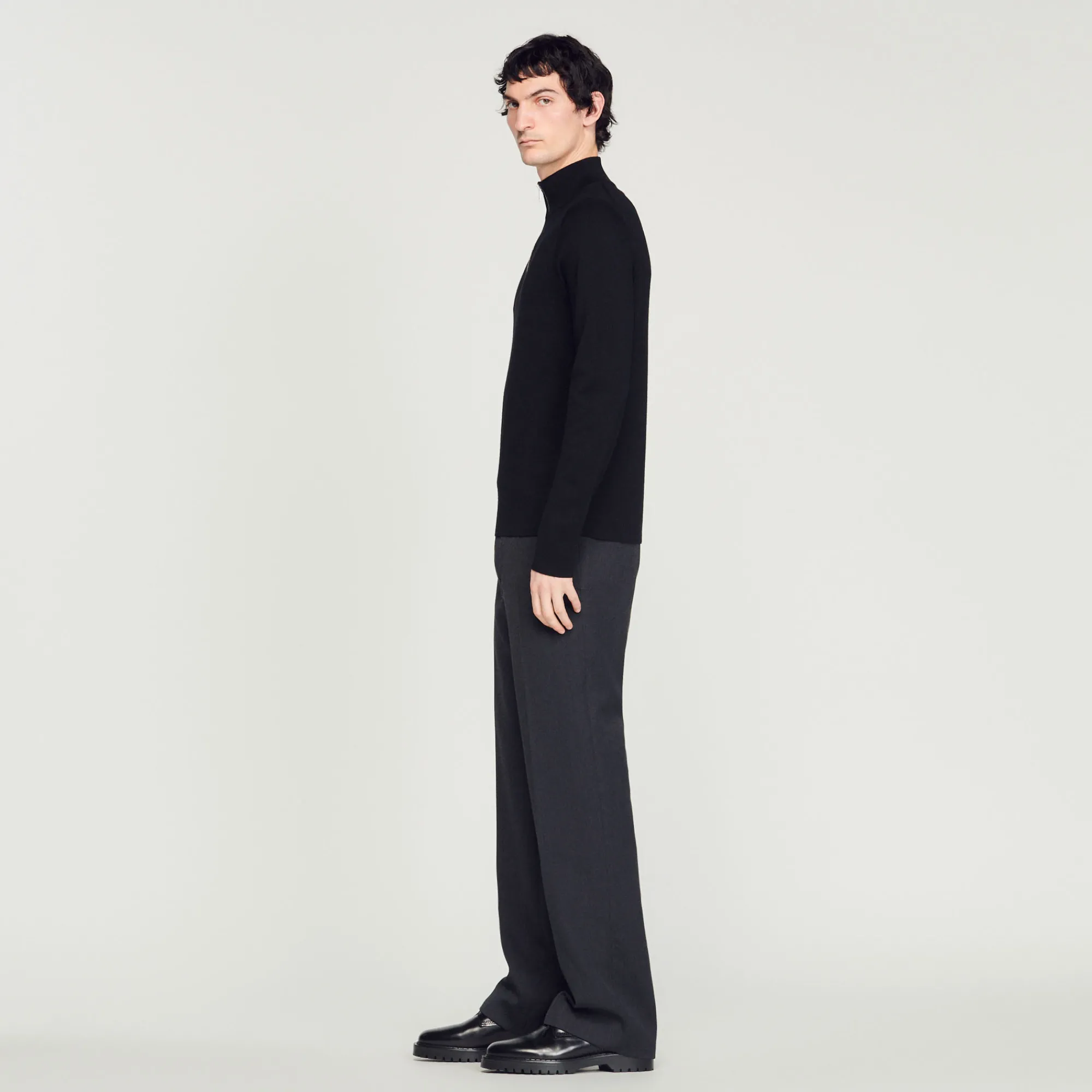 Pullover In Lana Con Zip Sul Collo>Sandro Paris Shop