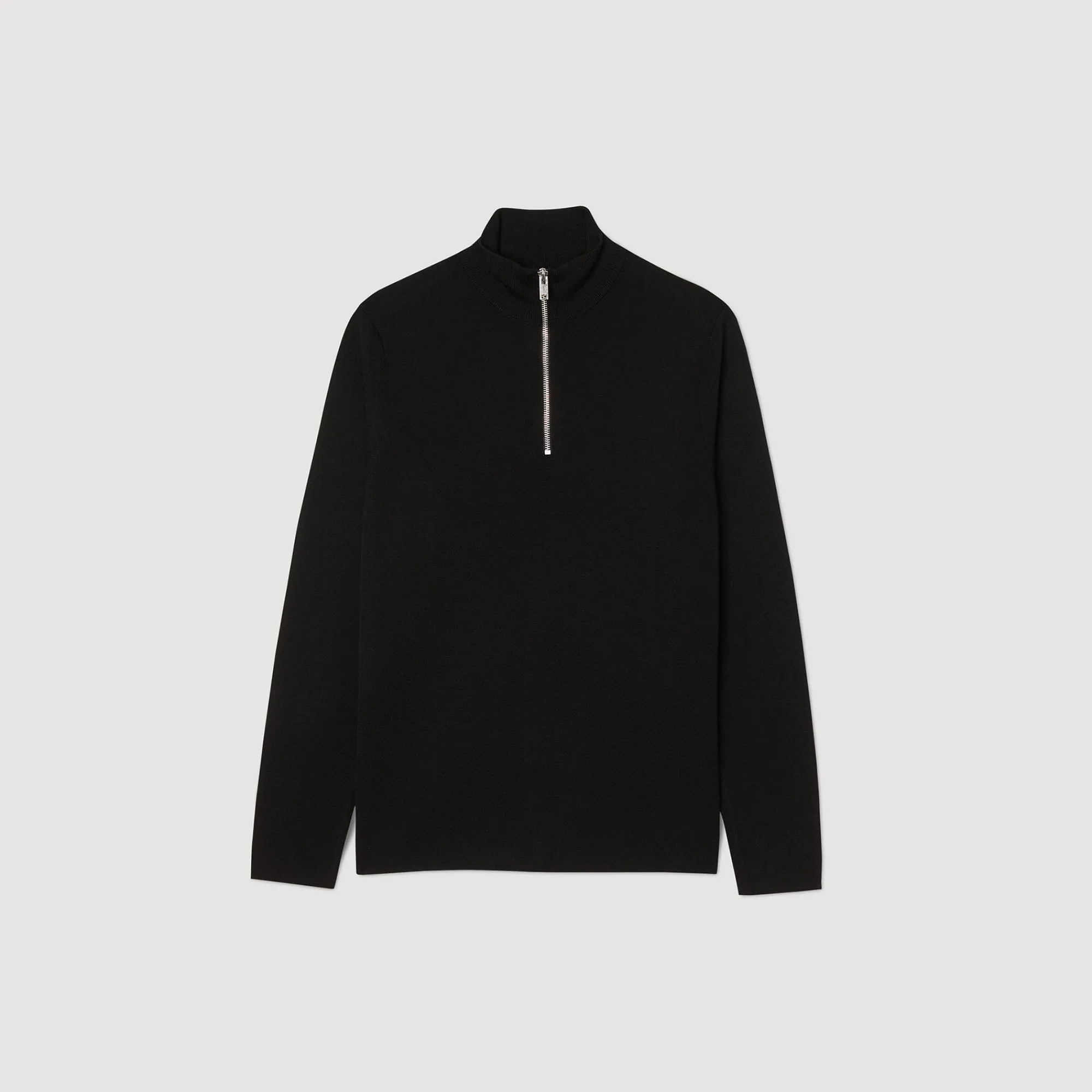 Pullover In Lana Con Zip Sul Collo>Sandro Paris Shop