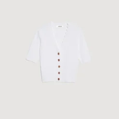 Pullover In Maglia Con Bottoni Fantasia><noscript><img width=