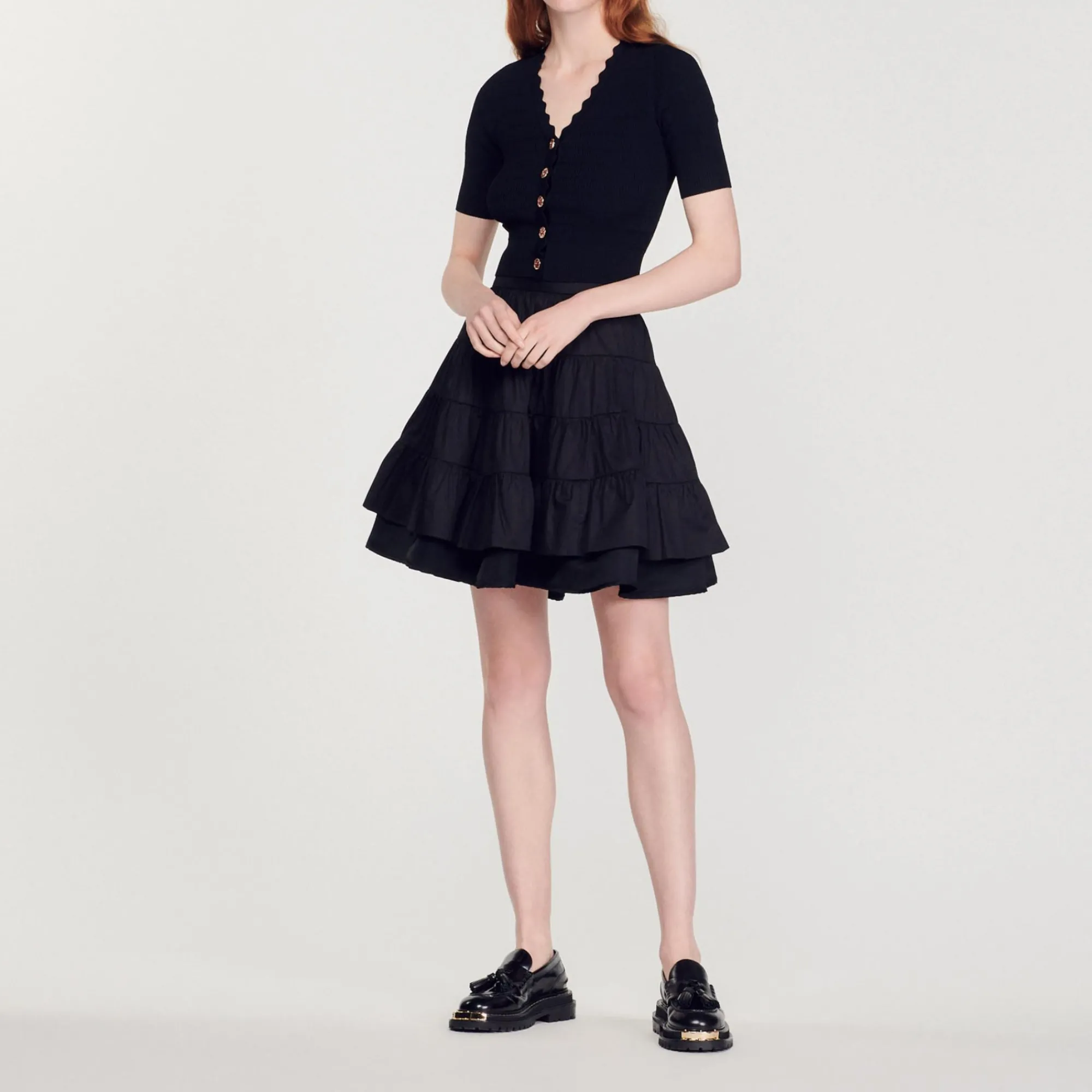 Pullover In Maglia Con Bottoni Fantasia>Sandro Paris Flash Sale