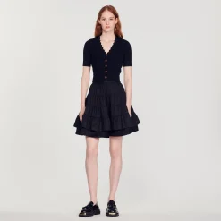 Pullover In Maglia Con Bottoni Fantasia>Sandro Paris Flash Sale