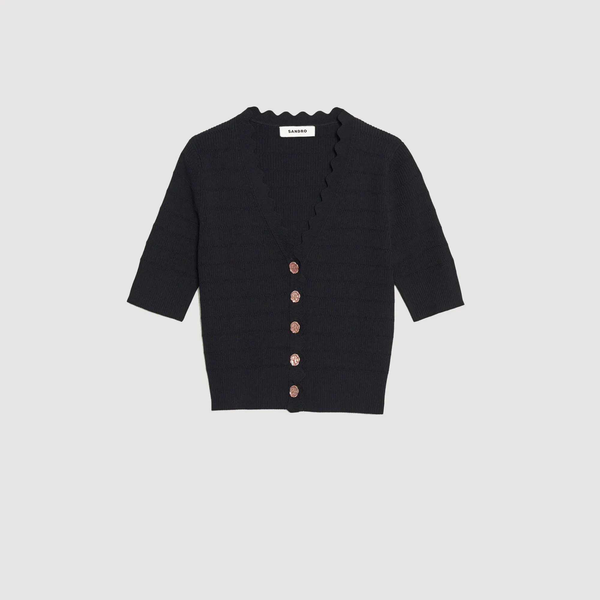Pullover In Maglia Con Bottoni Fantasia>Sandro Paris Flash Sale
