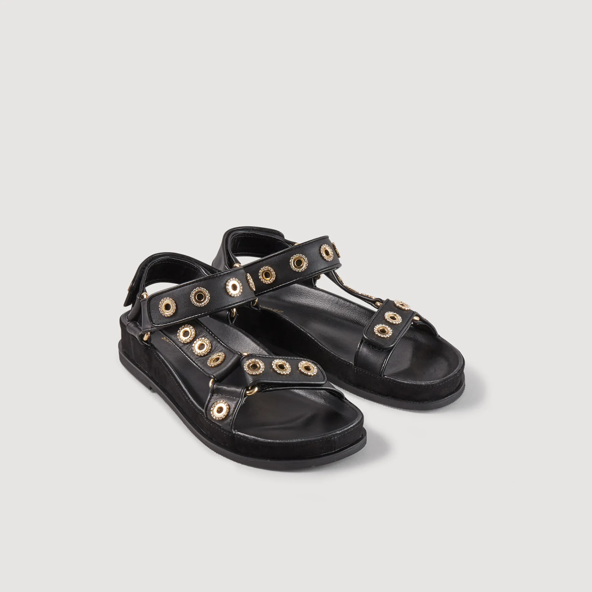 Sandali Con Strass E Velcro>Sandro Paris Online