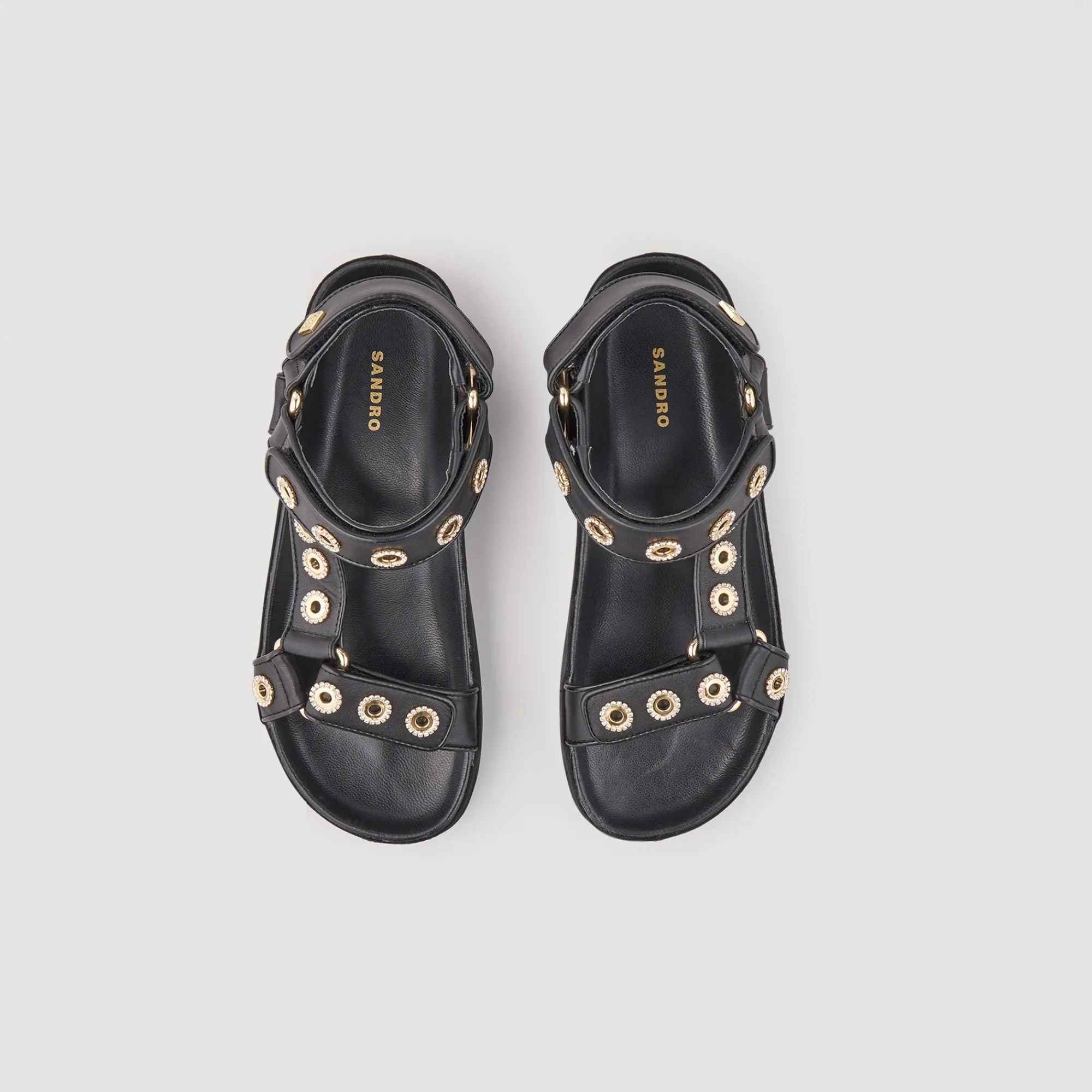 Sandali Con Strass E Velcro>Sandro Paris Online