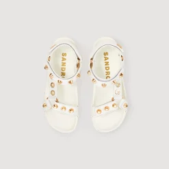 Sandali In Pelle Con Borchie><noscript><img width=