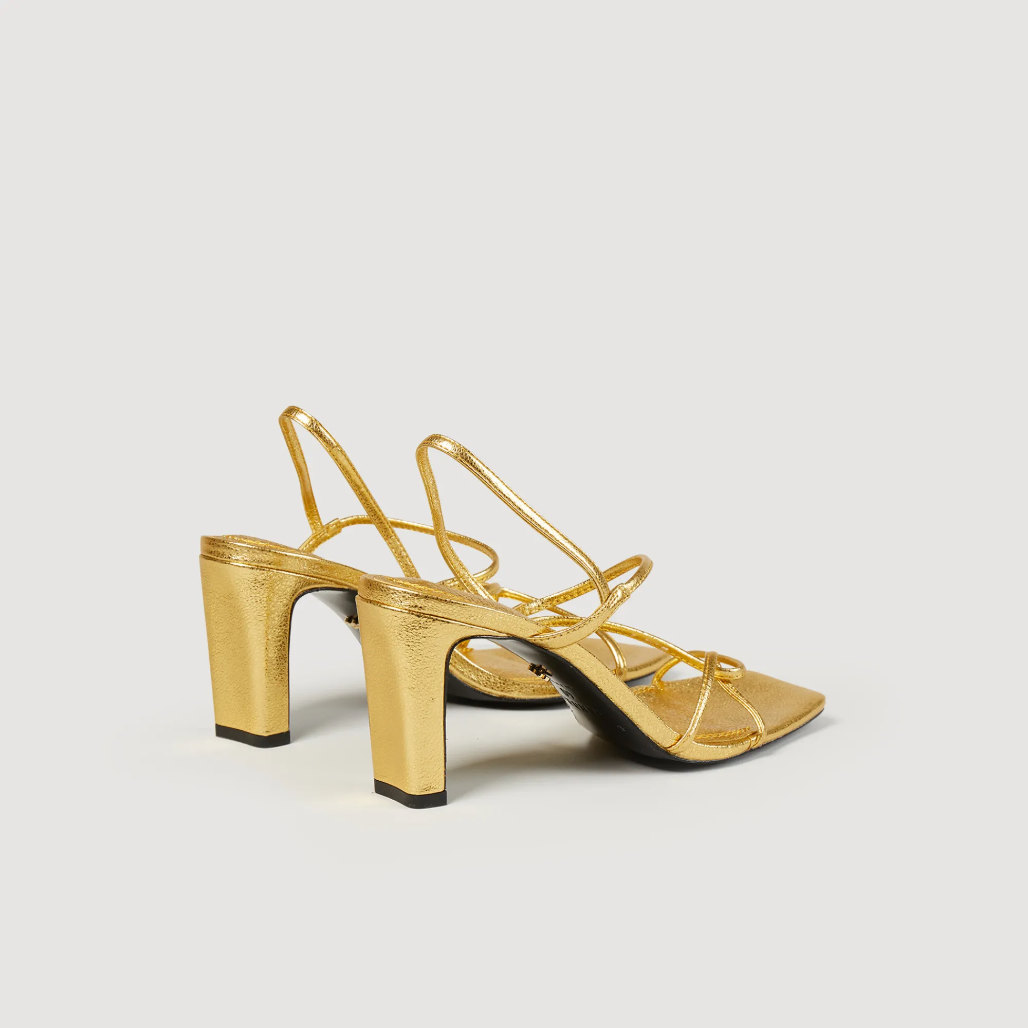 Sandali In Pelle Goffrata>Sandro Paris Shop