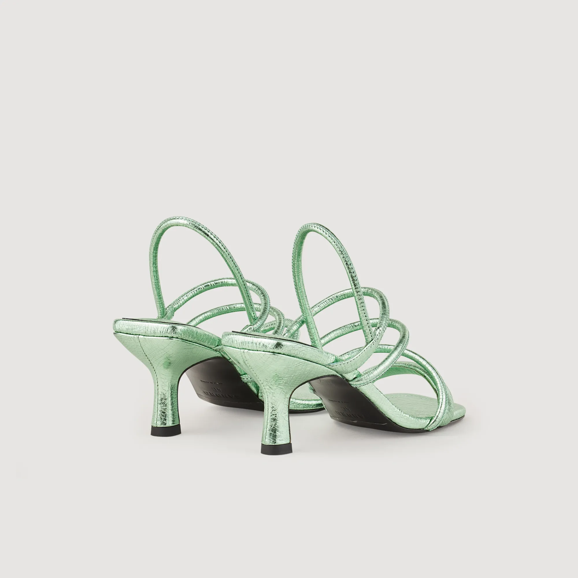 Sandali In Pelle Metallizzata>Sandro Paris Cheap