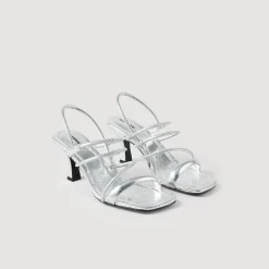 Sandali In Pelle Metallizzata>Sandro Paris Online