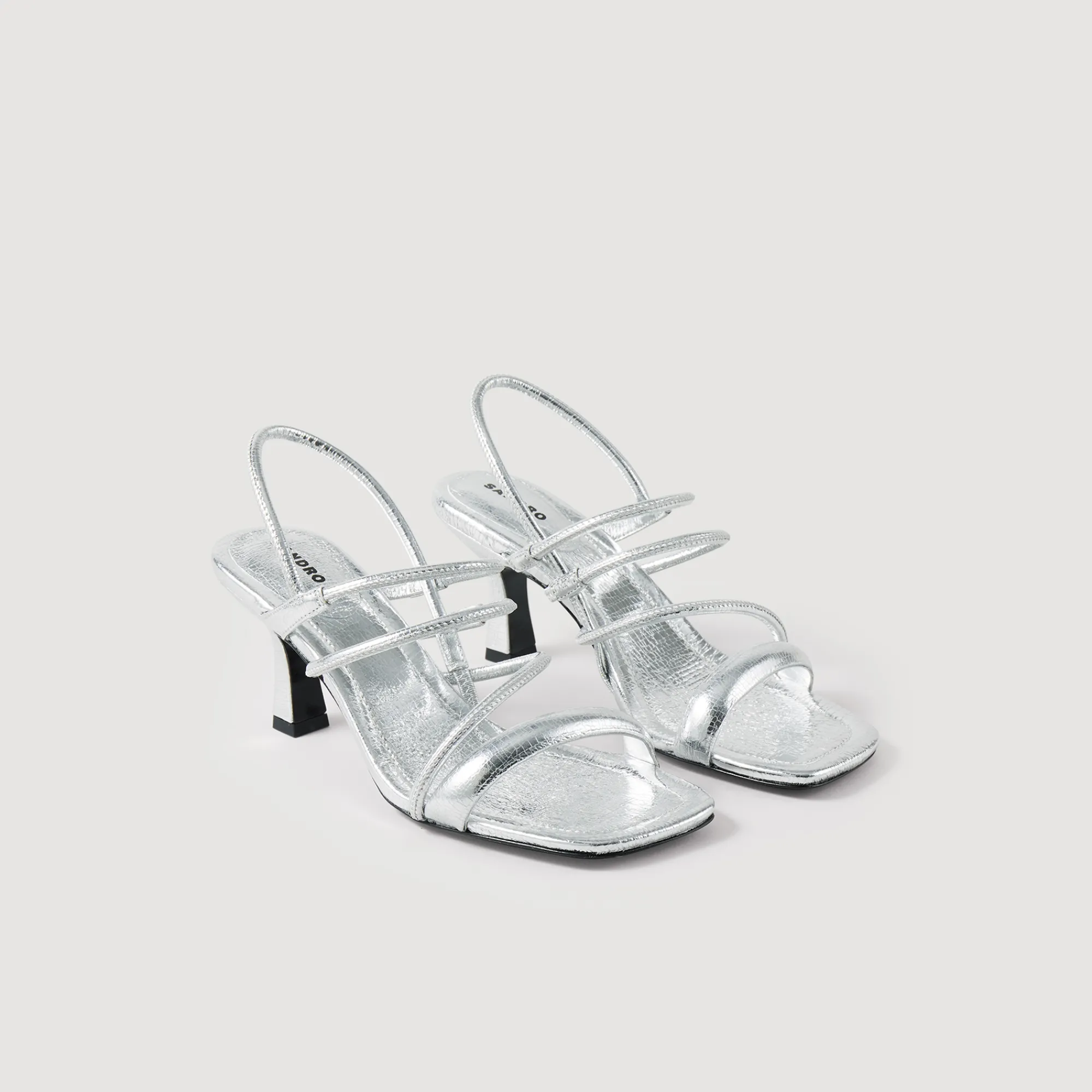 Sandali In Pelle Metallizzata>Sandro Paris Online
