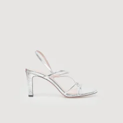 Sandali In Pelle Metallizzata>Sandro Paris Fashion