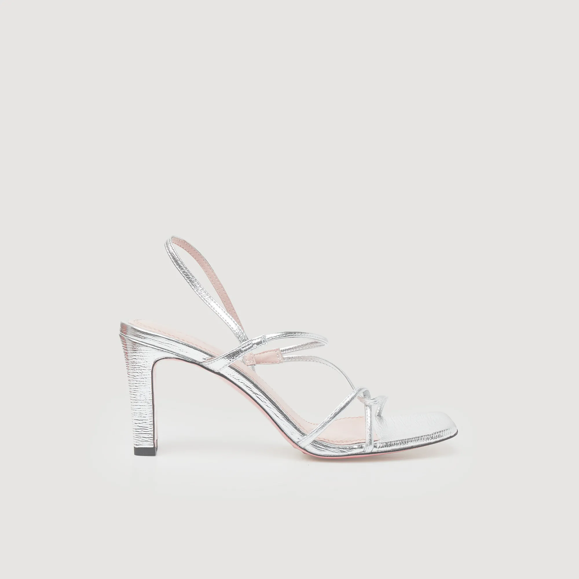 Sandali In Pelle Metallizzata>Sandro Paris Fashion
