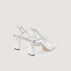 Sandali In Pelle Metallizzata>Sandro Paris Fashion