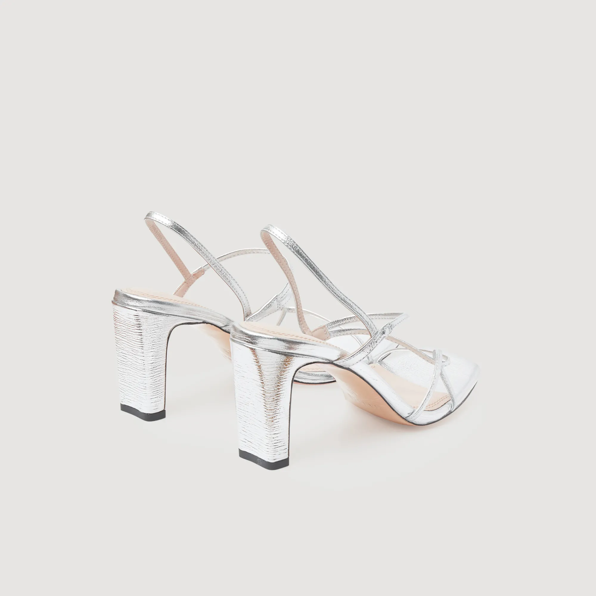 Sandali In Pelle Metallizzata>Sandro Paris Fashion