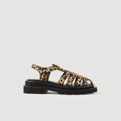Sandali Olyssa Pelle Effetto Leopardato>Sandro Paris Online
