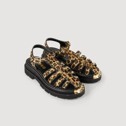 Sandali Olyssa Pelle Effetto Leopardato>Sandro Paris Online