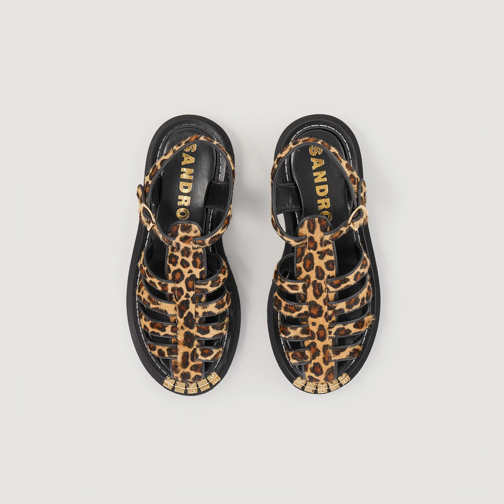 Sandali Olyssa Pelle Effetto Leopardato>Sandro Paris Online