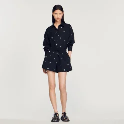 Short Con Strass Ricamati A Mano>Sandro Paris Shop