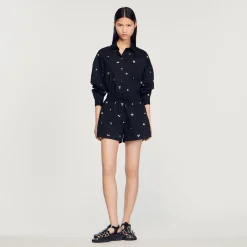 Short Con Strass Ricamati A Mano>Sandro Paris Shop