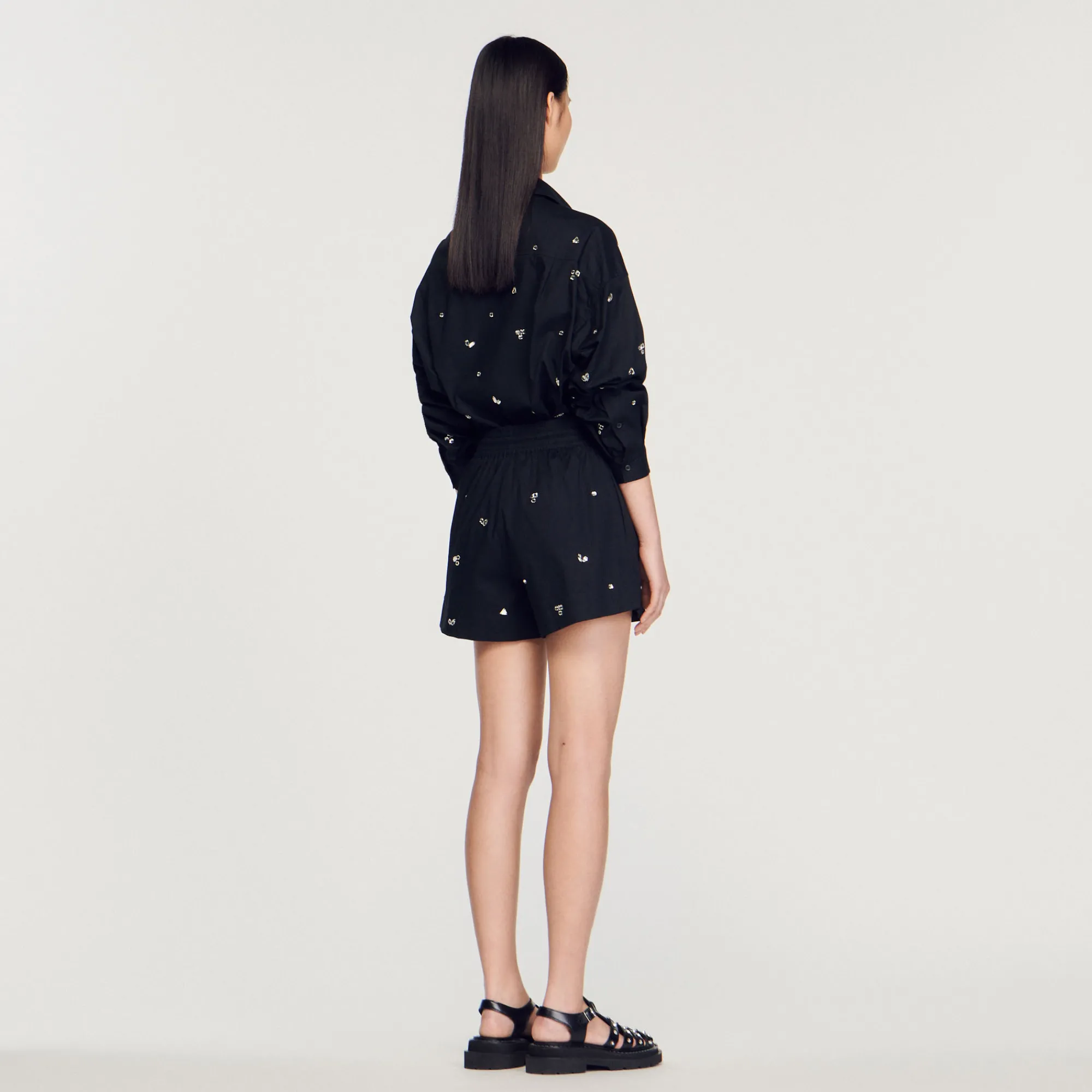 Short Con Strass Ricamati A Mano>Sandro Paris Shop