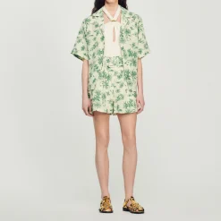 Short Larghi Con Stampa Palme>Sandro Paris Cheap