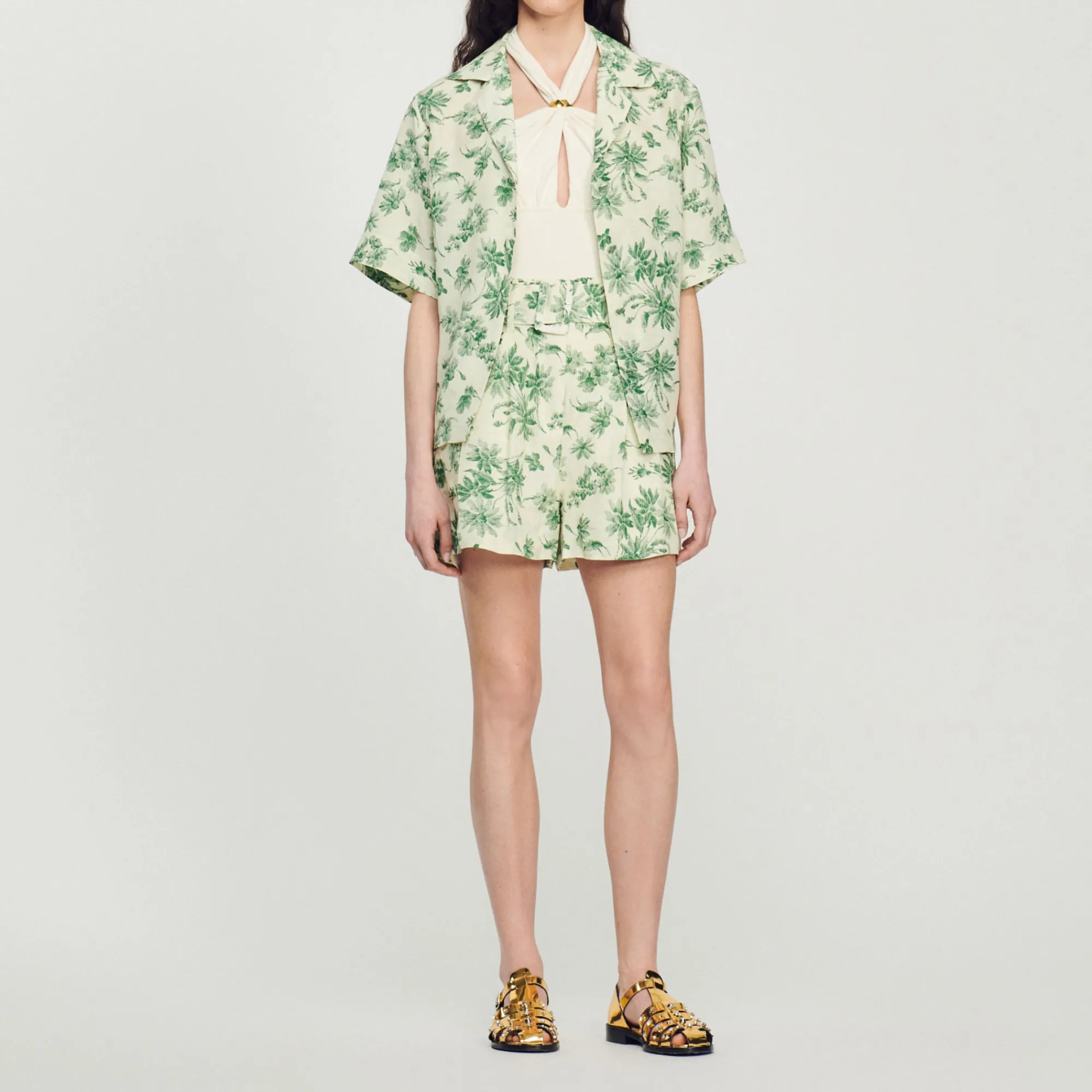 Short Larghi Con Stampa Palme>Sandro Paris Cheap