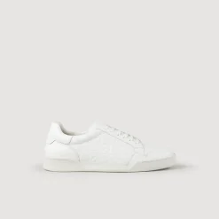 Sneaker In Pelle Goffrata Square Cross>Sandro Paris Shop
