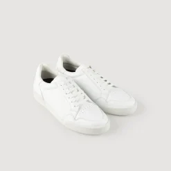 Sneaker In Pelle Goffrata Square Cross>Sandro Paris Shop