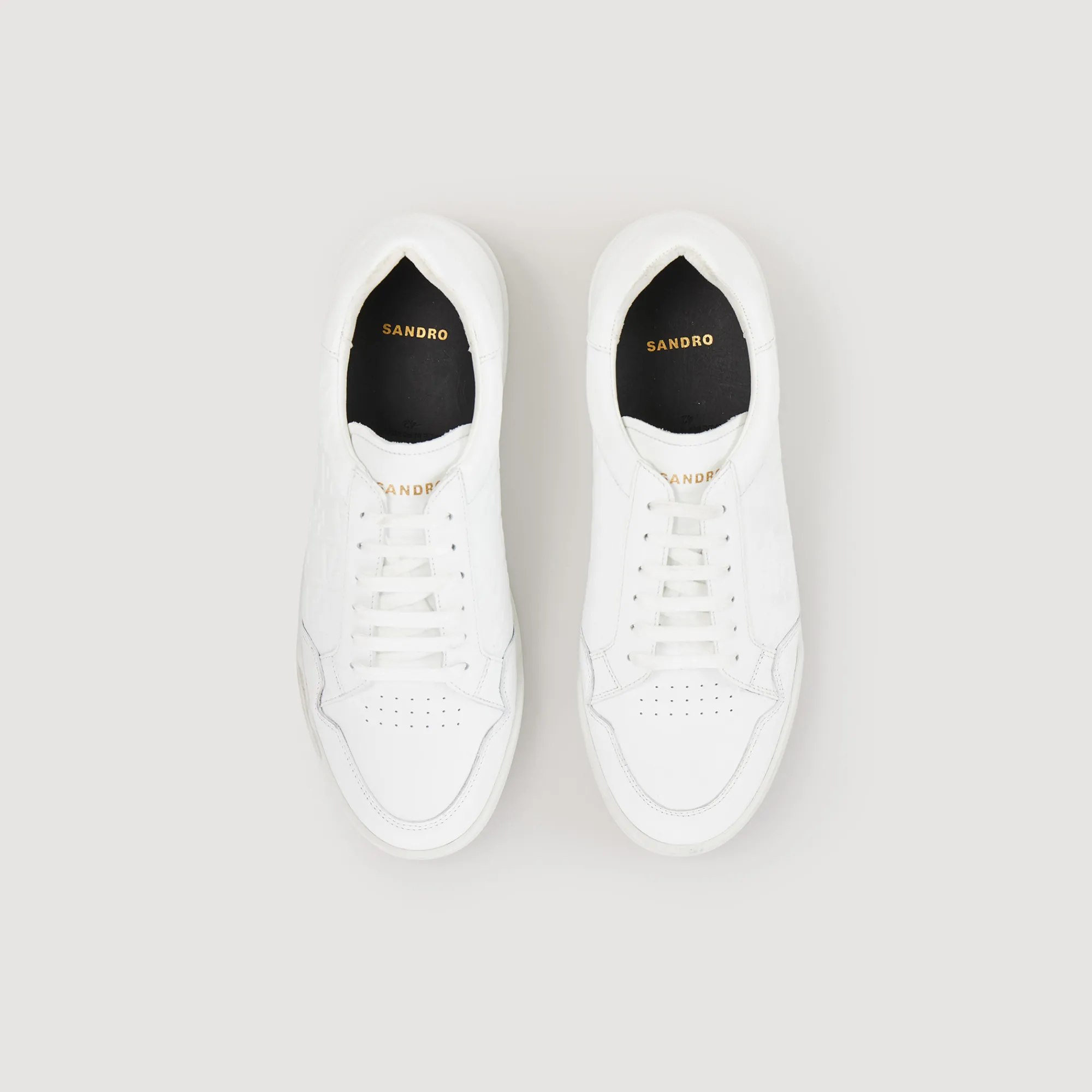 Sneaker In Pelle Goffrata Square Cross>Sandro Paris Shop