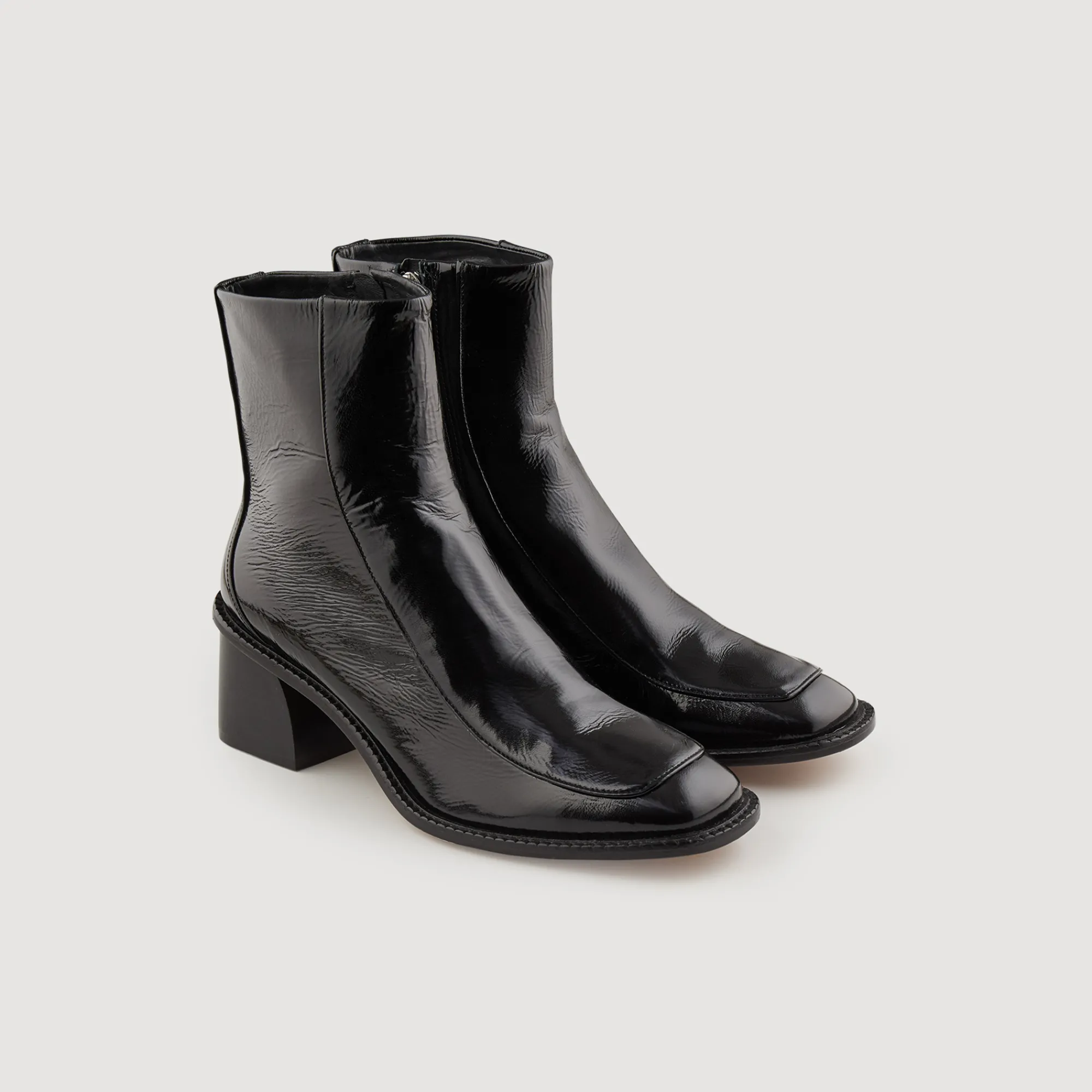 Stivali Con Tacco In Pelle Verniciata>Sandro Paris Cheap