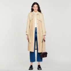 Trench Plissettato Con Cintura>Sandro Paris Sale