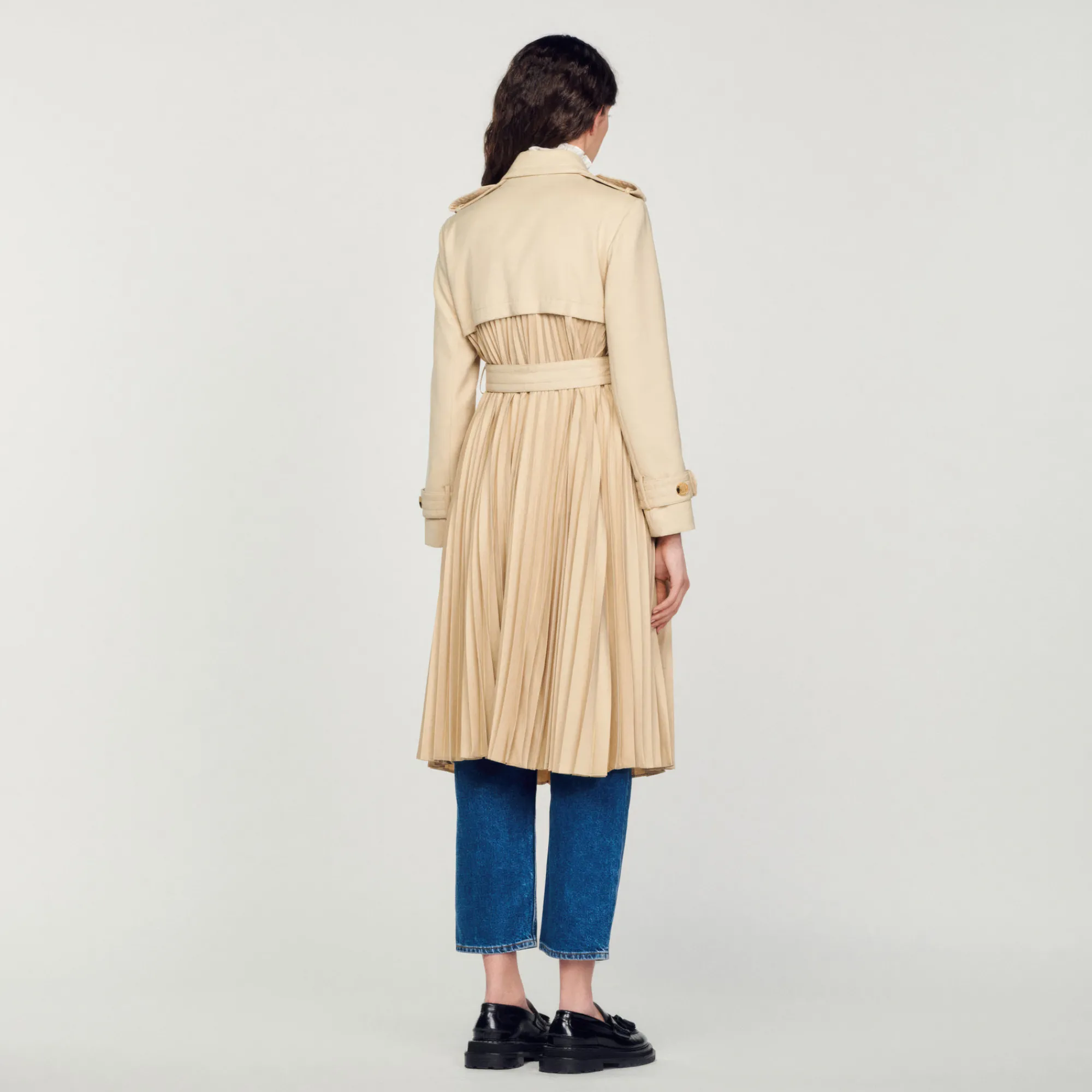 Trench Plissettato Con Cintura>Sandro Paris Sale