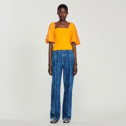 T-Shirt Bimateriale>Sandro Paris Best