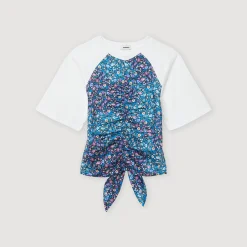 T-Shirt Con Foulard Aperta Sul Retro><noscript><img width=