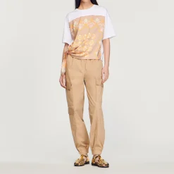 T-Shirt Con Foulard>Sandro Paris Sale