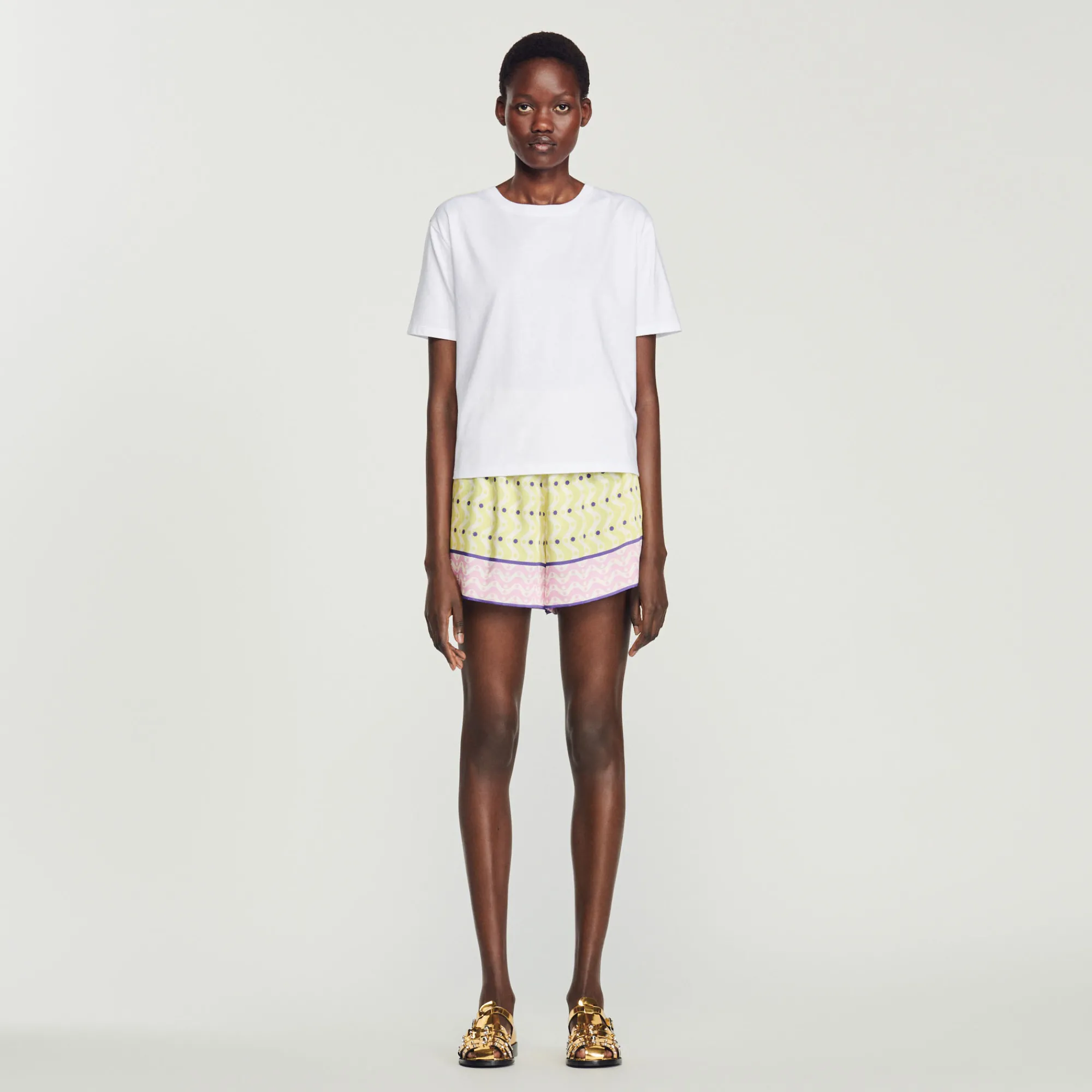 T-Shirt Con Stampa Stelle>Sandro Paris Shop