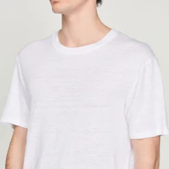 T-Shirt In Lino Certificato><noscript><img width=