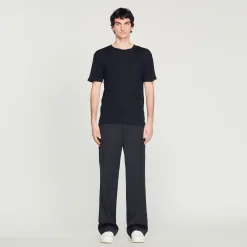 T-Shirt In Lino Certificato>Sandro Paris Store
