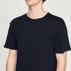 T-Shirt In Lino Certificato><noscript><img width=