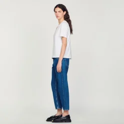 T-Shirt Ornata Da Strass><noscript><img width=