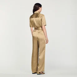 Tuta Pantalone In Satin><noscript><img width=