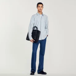 Ventiquattrore In Pelle Formato Slim>Sandro Paris Clearance